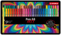 STABILO Pen 68 Fibre Tip Pen - ARTY -  Assorted Colours (Tin of 50)